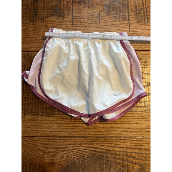 Nike Pants - Nike Dri-FIT Running Shorts White Purple Mesh Panel Logo Athletic Womens XS Gym‎